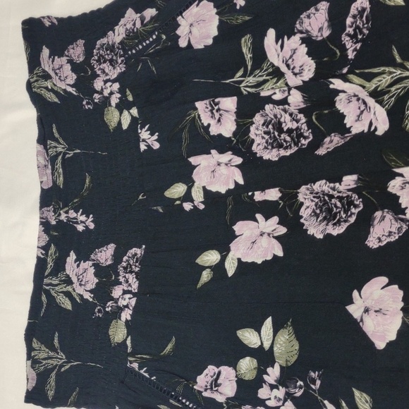 Three dots black and lilac crepe trousers, elastic waist, side pockets, size L - Picture 3 of 9